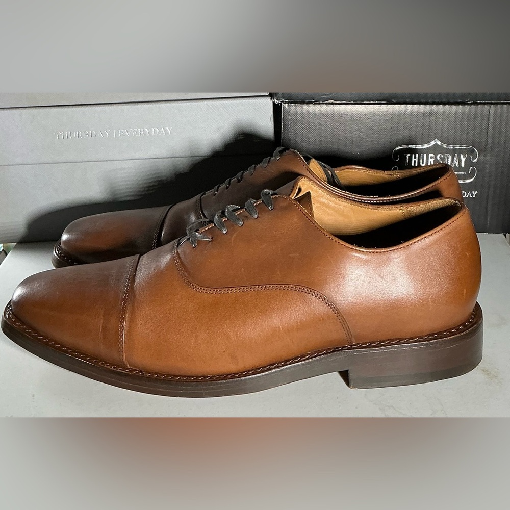 SALE 🎉 Thursday Boot Co. Men's Brandy Colored Executive Shoes, Size 11.5 - Picture 8 of 16